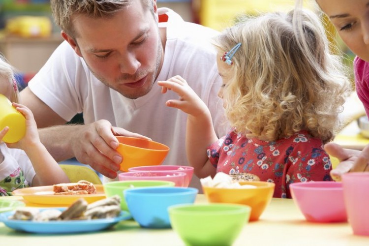 men in childcare setting