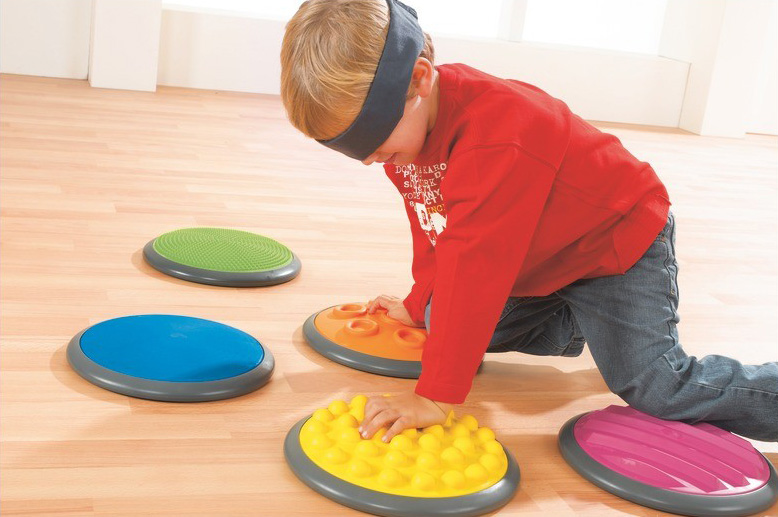 sensory play tactile disks