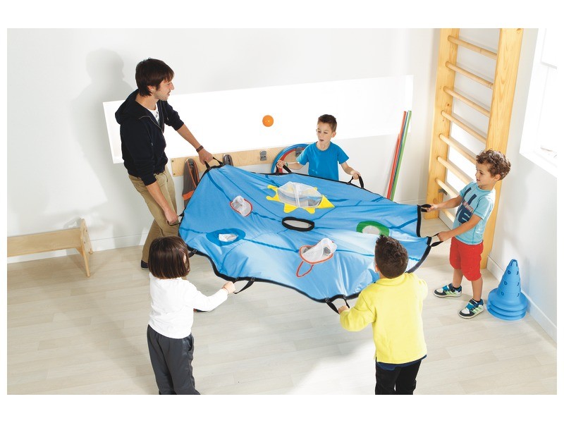 child motor skills development - Indoor Parachute Game