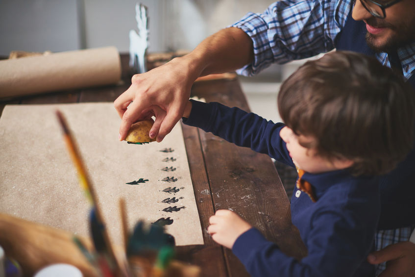 Easy Paper Crafts for Kids - Hand-Printed Wrapping Paper